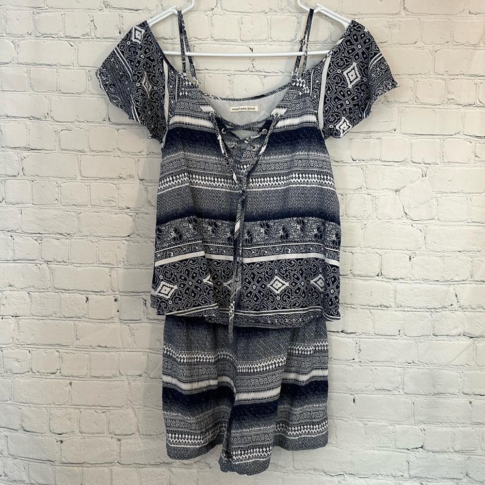 Mustard Seed romper with overlay and tie front